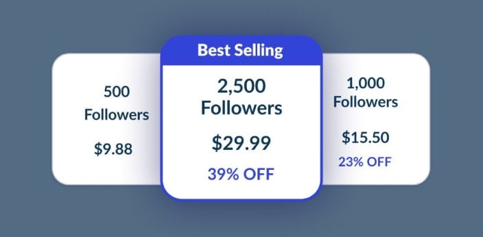 Step 1: choosing an Instagram followers package on Boostme.sbs