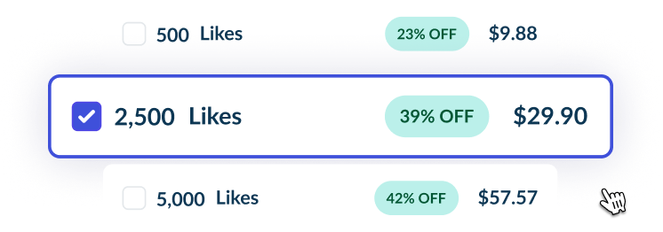 Step 1: selecting a YouTube likes package on Boostme.sbs