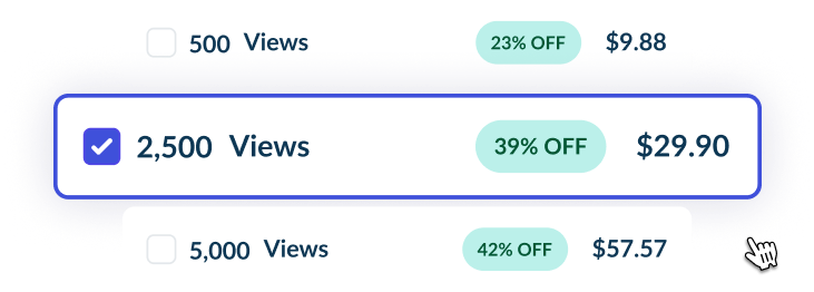 Step 1: picking a YouTube views package on Boostme.sbs